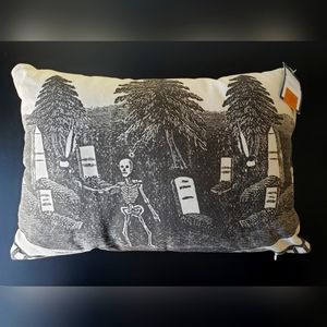John Derian Target Halloween Rest in Peace Skeleton Throw Pillow 18x12in